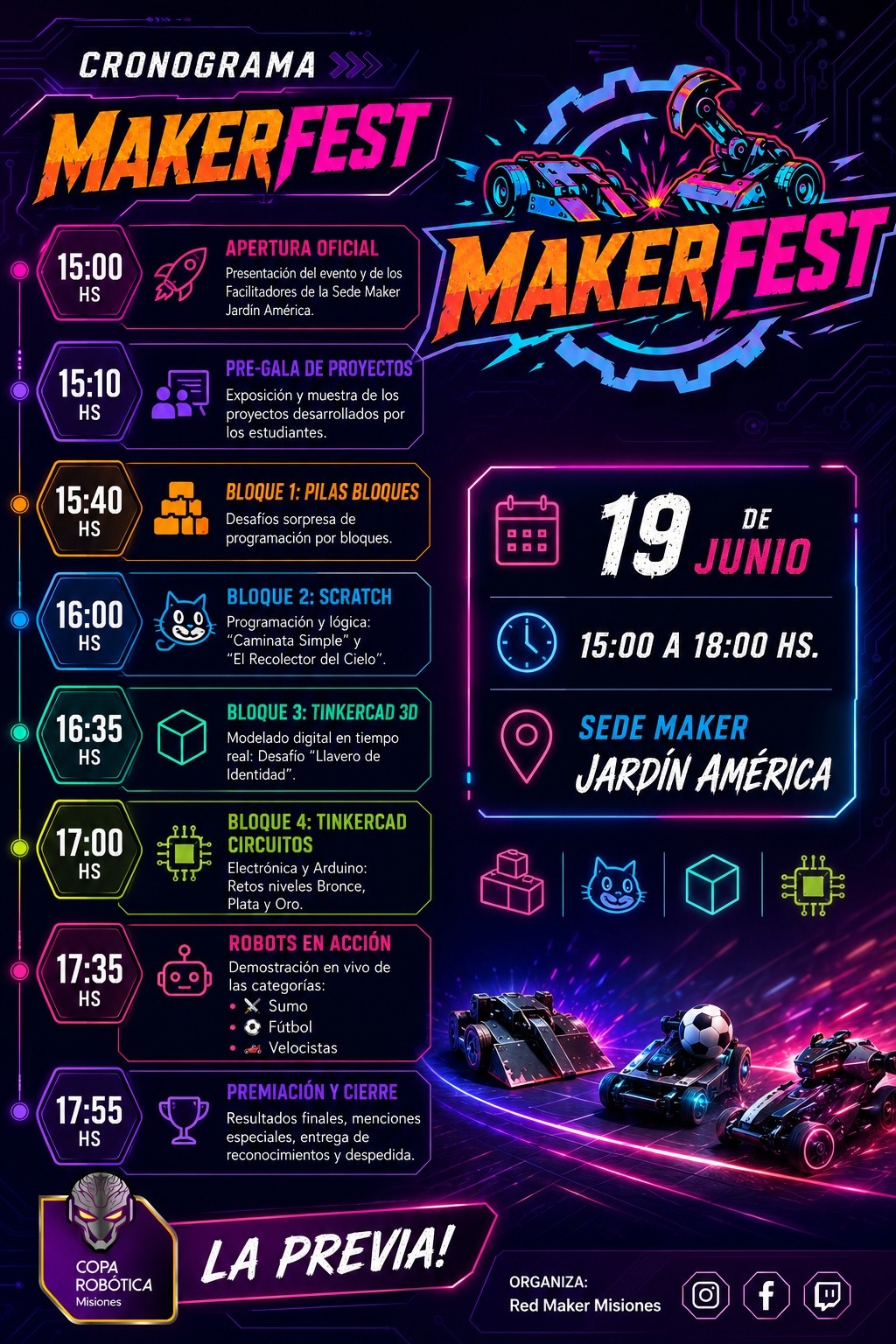 Comenzaron los MakerFest 2026, la previa de la Copa Robótica Misiones